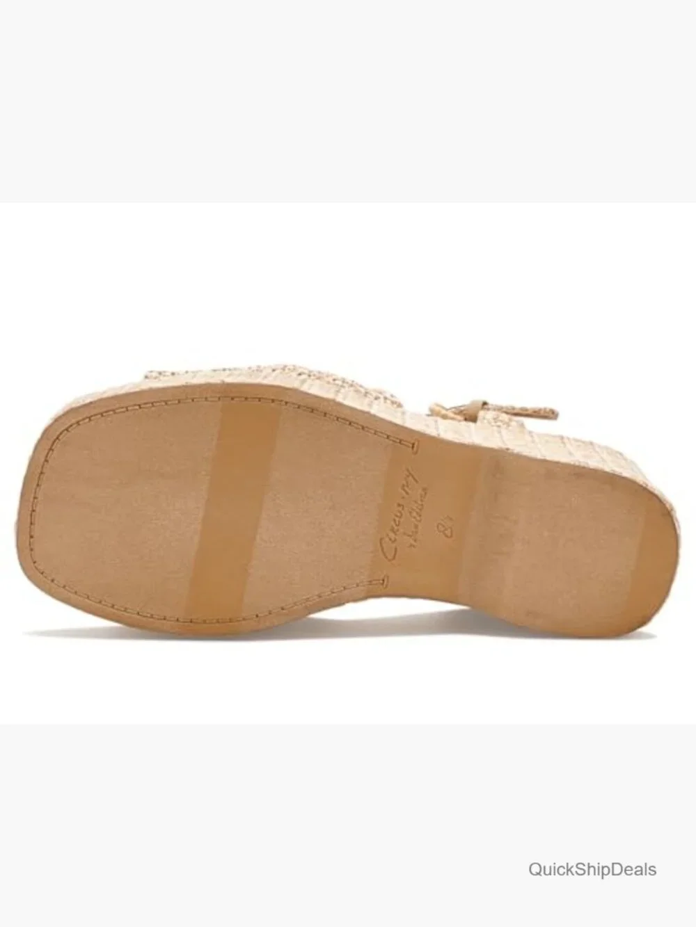 Raffia Wedge Sandals with Buckle Closure - Open Toe Heels